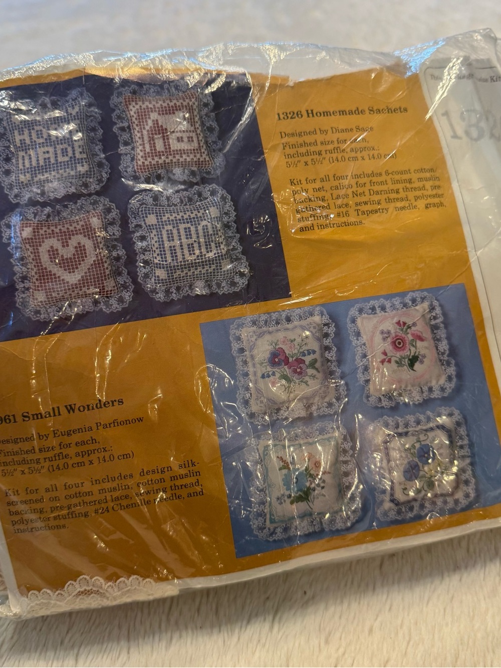 Homemade Sachets Decorative Needlepoint Kit - Blue and Cream